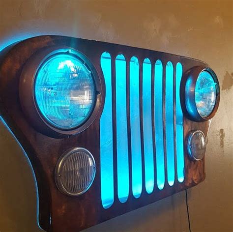 Jeep grill with LED lights Copper patina | Etsy | Light copper, Car ...