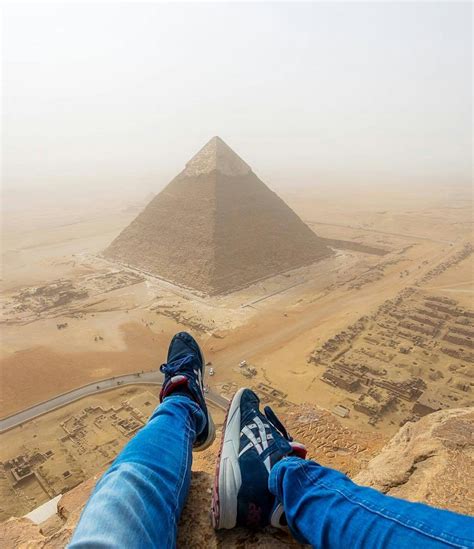 Man Climbs the Great Pyramid of Giza