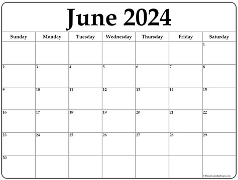 Free Printable 2024 June Calendar - 2024 CALENDAR PRINTABLE