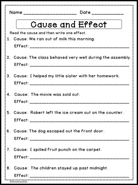 Cause And Effect Worksheets 1st Grade