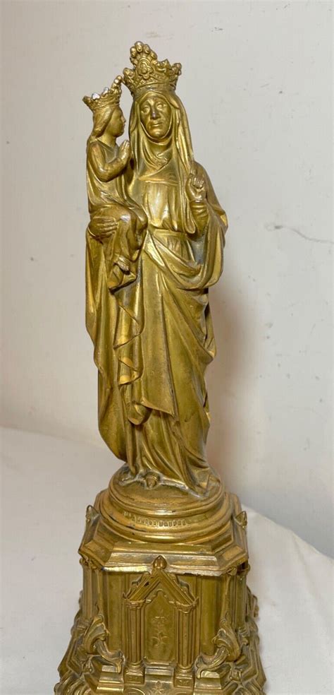 quality antique French gold gilded Saint Anne de Beaupre Jesus statue ...