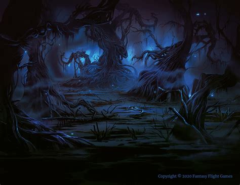 ArtStation - Arkham Horror Card Illustration - Subterranean Swamp