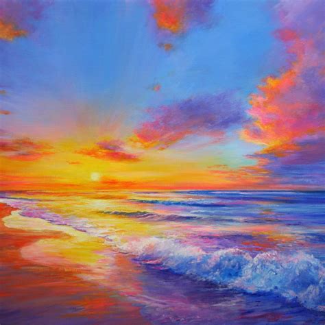 Sunrise (2018) Acrylic painting by Behshad Arjomandi | Sunrise painting ...