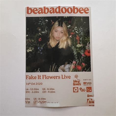 beabadoobee fake it flowers live mini poster ︎ the... - Depop