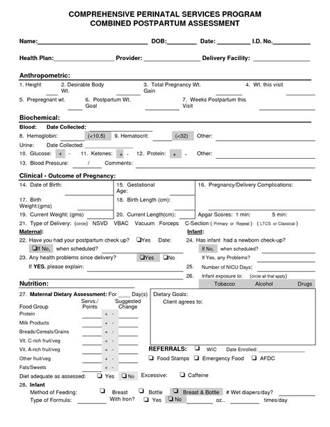 Printable Nursing Physical Assessment Forms All In One Photos | Images ...