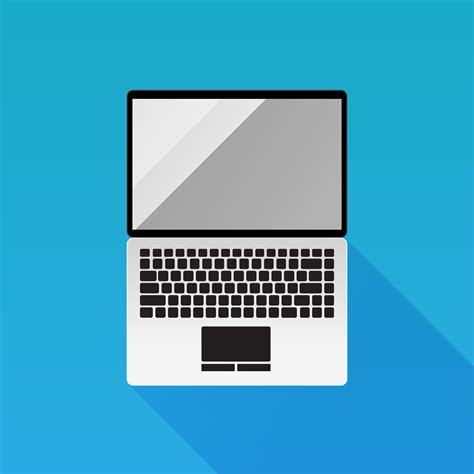 Laptop Flat design vector icon on Blue background 544130 Vector Art at ...