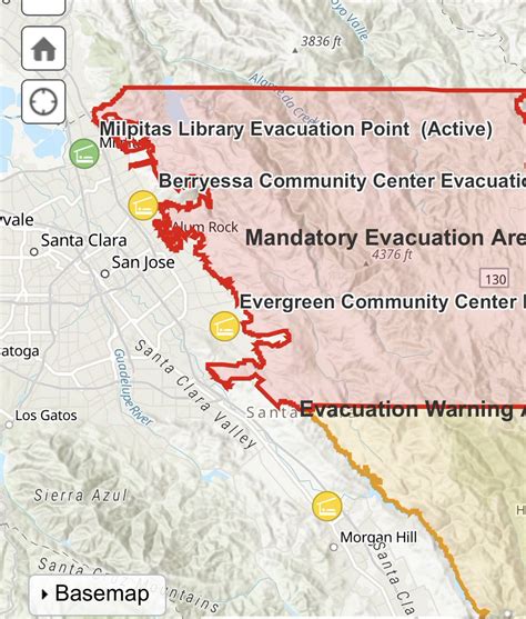 Santa Clara County Fire Evacuation Map