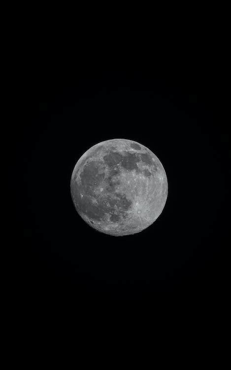 Full Moon on Black Background · Free Stock Photo