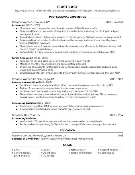 Accounting Resume Key Words