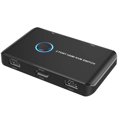 KVM Switch HDMI 2 Port Box,ABLEWE USB and HDMI Switch for 2 Computers ...