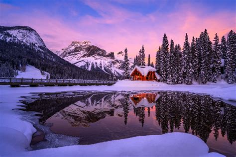 Emerald Lake Winter Sunset Alberta Canada Fine Art Print | Photos by ...