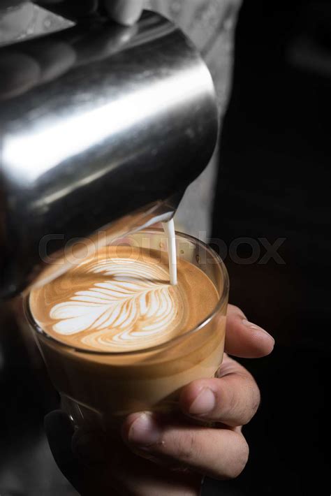 coffee latte art in coffee shop | Stock image | Colourbox