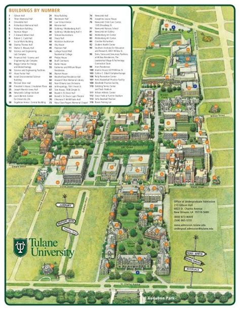 a map of Tulane's campus - Tulane University Admission