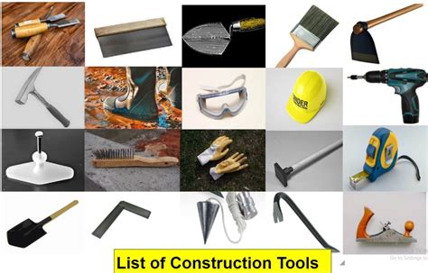 50 Construction Tools List, Names, Images & Uses - Building Construction