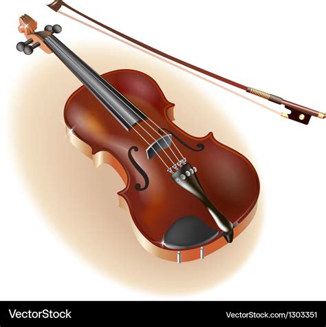 Classical violin on white background Royalty Free Vector