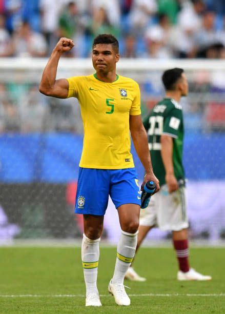 Casemiro of Brazil celebrates victory following the 2018 FIFA World ...