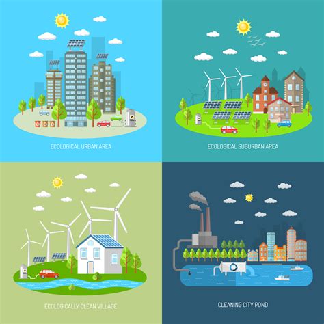 Eco City Design Concept Set 463168 Vector Art at Vecteezy