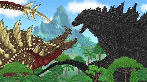 Godzilla vs Anguirus Kaiju Battle Animation - YouTube