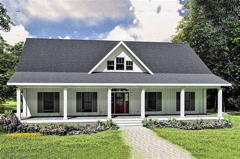 Plan 25016DH: 3-Bed One-Story House Plan with Decorative Gable | Porch ...