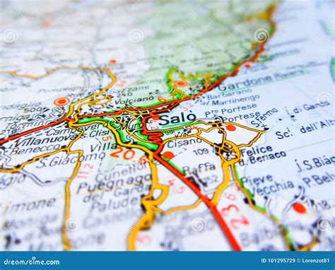 Salò City Over a Road Map ITALY Stock Image - Image of lombardia ...