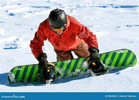 Snowboarder Climbing Snow Slope Stock Photo - Image of snowboarding ...