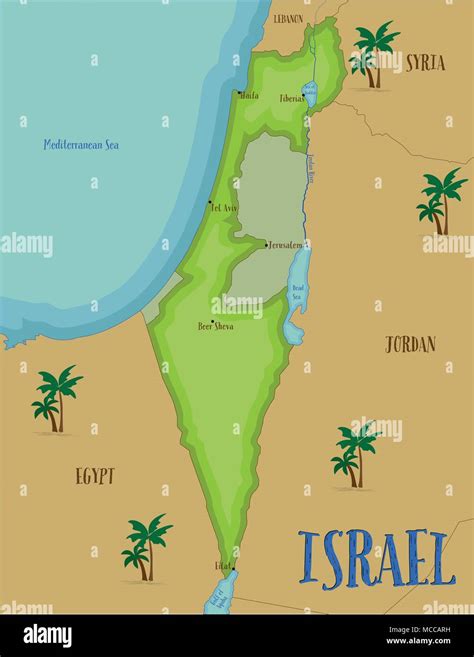 Map of Israel in cartoon style Stock Vector Image & Art - Alamy