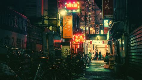 Wallpaper : 1920x1080 px, bicycle, Japanese, Neon Light, Tokyo ...