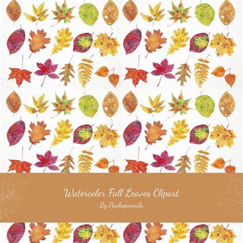 Watercolor Fall Leaves Clipart | Master Bundles