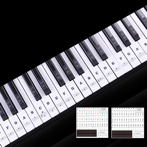 Veecome Removable Transparent Piano Keyboard Sticker 88 Keys Keyboard ...