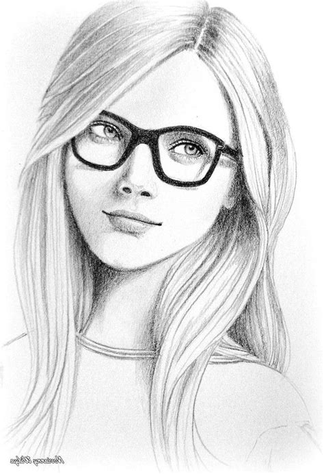 girl-with-glasses-long-wavy-hair-easy-things-to-draw-when-your-bored ...