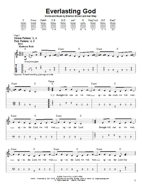 Everlasting God by Chris Tomlin - Easy Guitar Tab - Guitar Instructor