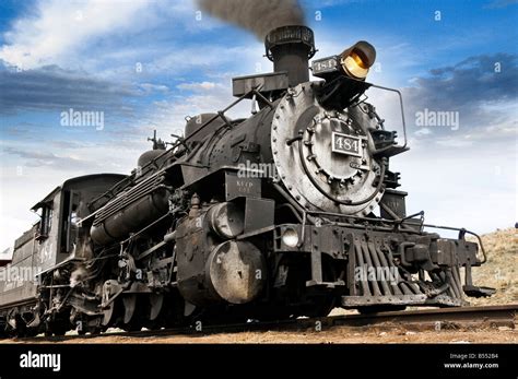 Old fashioned vintage locomotive train engine Stock Photo - Alamy