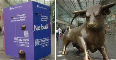 Birmingham's iconic Bullring Bull removed for Mental Health Awareness ...