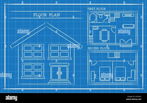 Blueprint, House Plan, Architecture Stock Vector Image & Art - Alamy