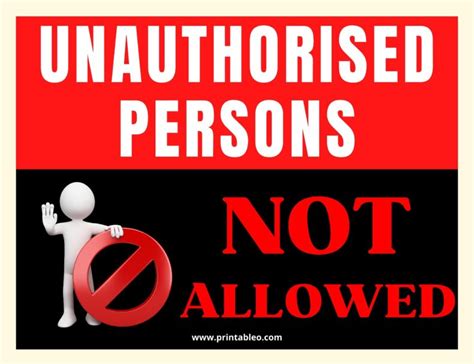 179+ Not Allowed Signs | Free Printable PDFs - Printableo.Com