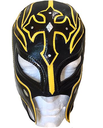 Rey Mysterio black yellow wrestling mask - elucha.com