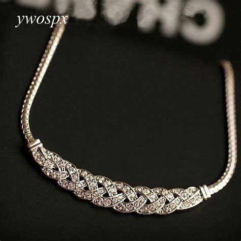 YWOSPX Luxury Elegant Gold/Silver Color Pendant Necklaces for Women ...