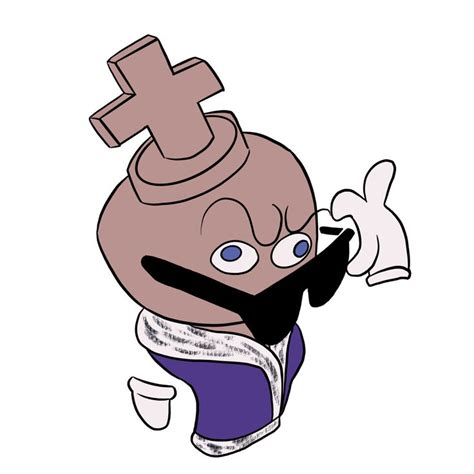 an image of a cartoon character with a cross on his head and mustaches ...