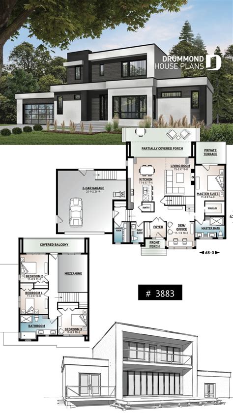 Discover the plan 3883 (Essex) which will please you for its 4 bedrooms ...