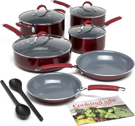 Amazon.com: Cooking Light Nonstick Ceramic Pots and Pans Set with ...