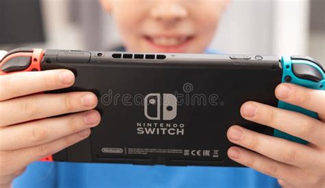 Boy Plays Nintendo Switch Console Editorial Photography - Image of ...