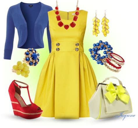 'Red, Blue & Yellow' | Yellow dress, Fashion, Red wedge shoes