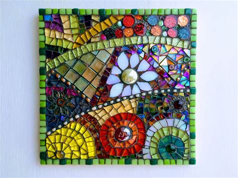 Handmade glass abstract flower mosaic picture Mosaic wall art Unique ...