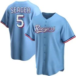 Texas Rangers Corey Seager Light Blue Replica Youth Alternate Player ...