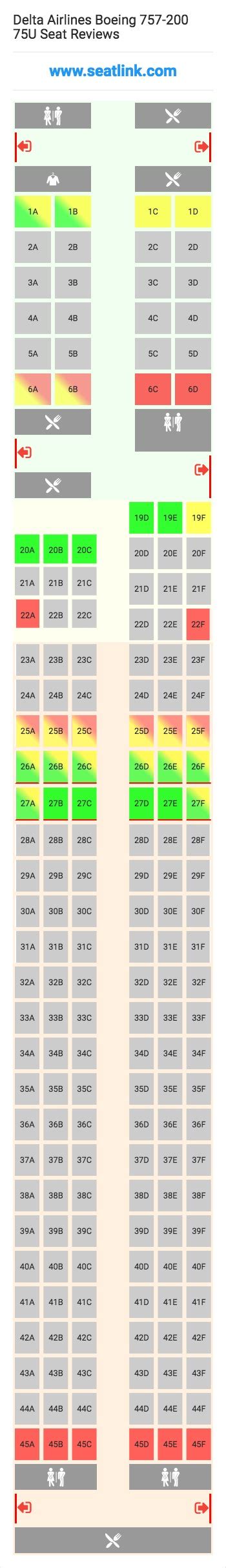 Delta Airlines Boeing 757 200 Seating Chart | Cabinets Matttroy