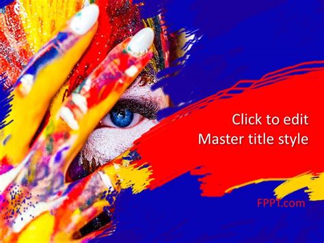 Free Paint Artwork PowerPoint Template - Free PowerPoint Templates