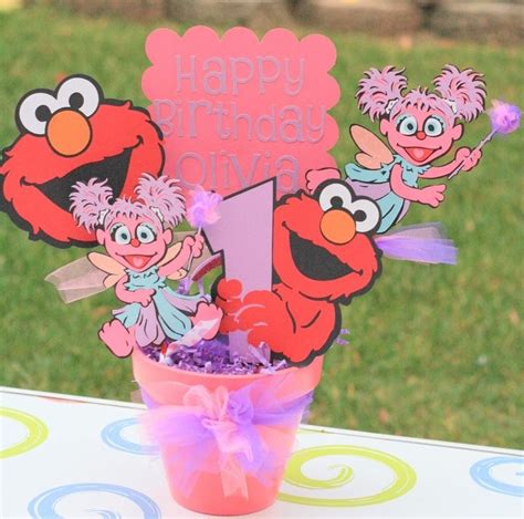 Elmo and Abby Cadabby Fairy Girly Theme Character Party Bucket/ Cente ...