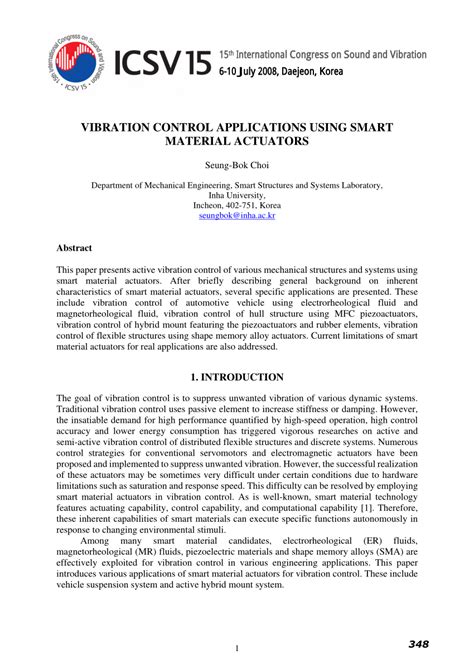 (PDF) Vibration control applications using smart material actuators