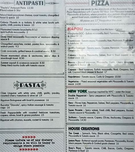 Paulie's Pizza Menu, Menu for Paulie's Pizza, Beggars Bush, Dublin ...