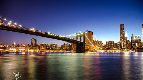 New York Bridge At Night Wallpaper